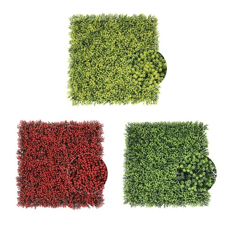 Plastic Green Boxwood Panel Mats Artificial Foliage Panels Wall Plant